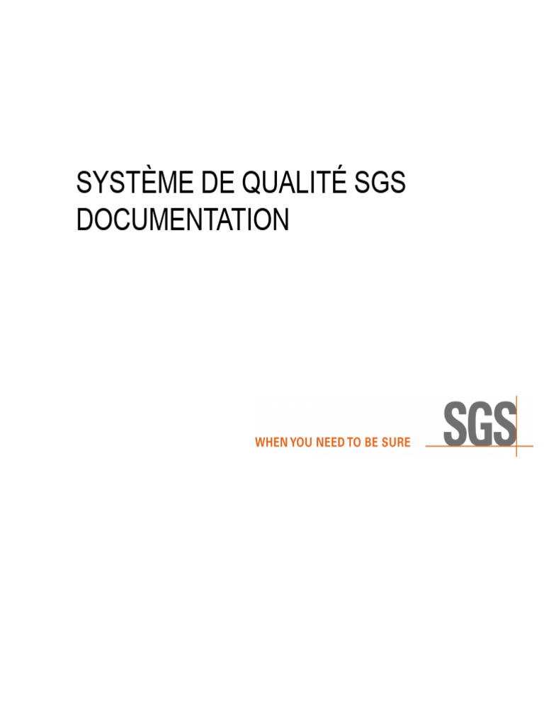 Système de Qualité SGS : Documentation et Procédures | PDF | Fichier ...