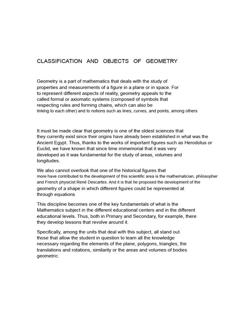 Geometry: Types and Classifications | PDF | Geometry | Euclidean Geometry