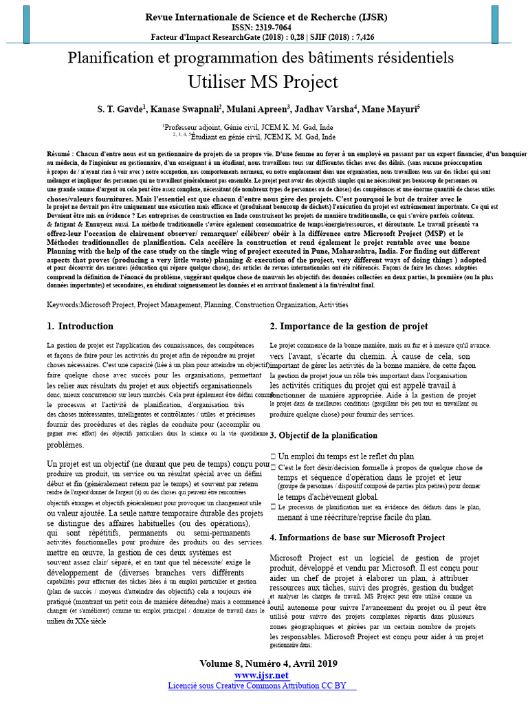 Planification de projets avec MS Project | PDF | Gestion de projet ...