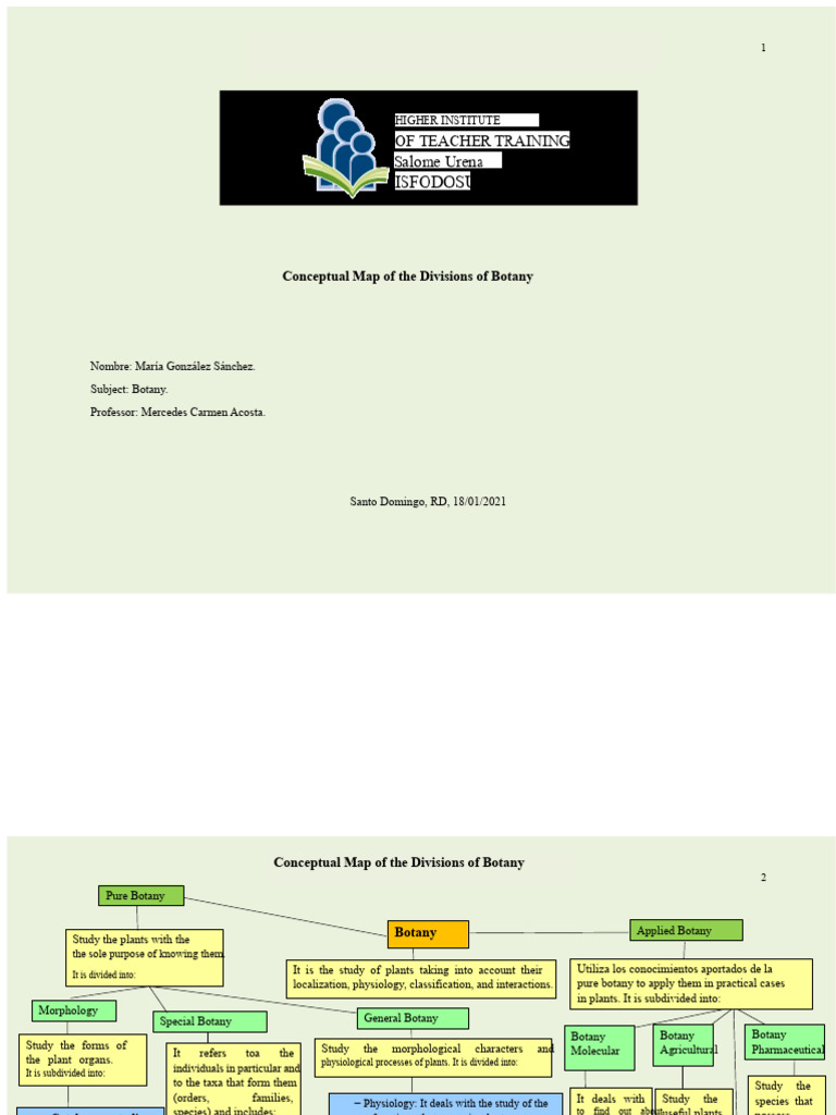 Divisions of Botany Explained | PDF | Botany | Plants