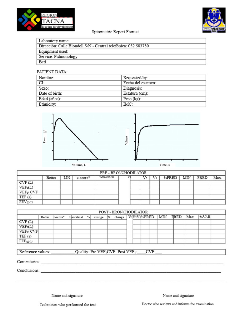 Spirometric Report Template | PDF