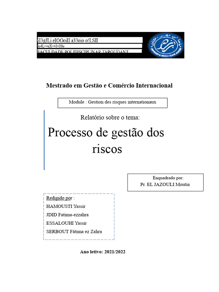 Gestão de Riscos Internacionais: Processo e Importância | PDF ...