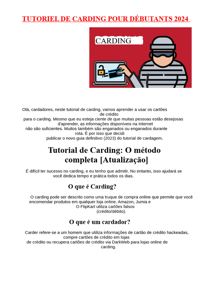 Guia Completo de Carding para Iniciantes | PDF