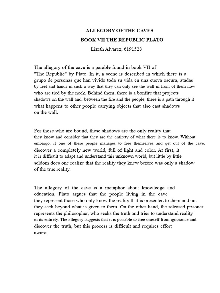 ALLEGORY OF THE CAVES | PDF
