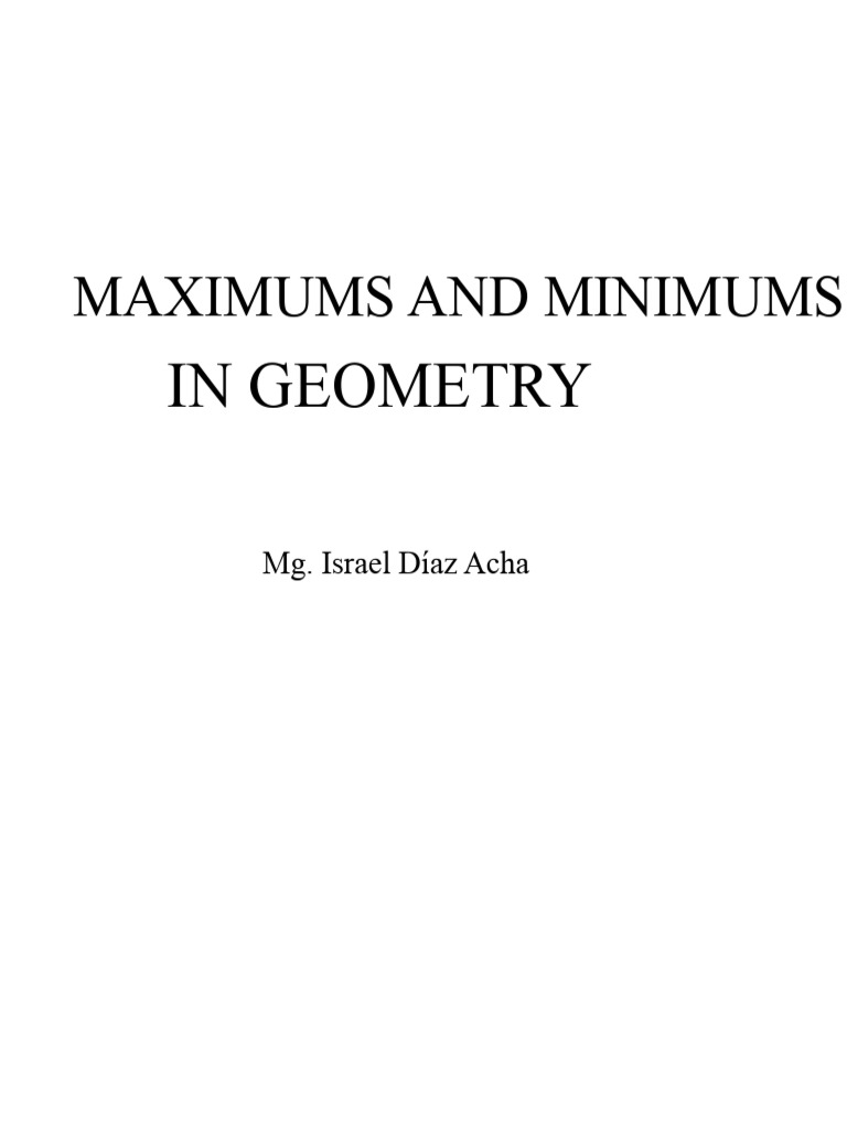 Geometry of Maximums and Minimums | PDF | Triangle | Tangent