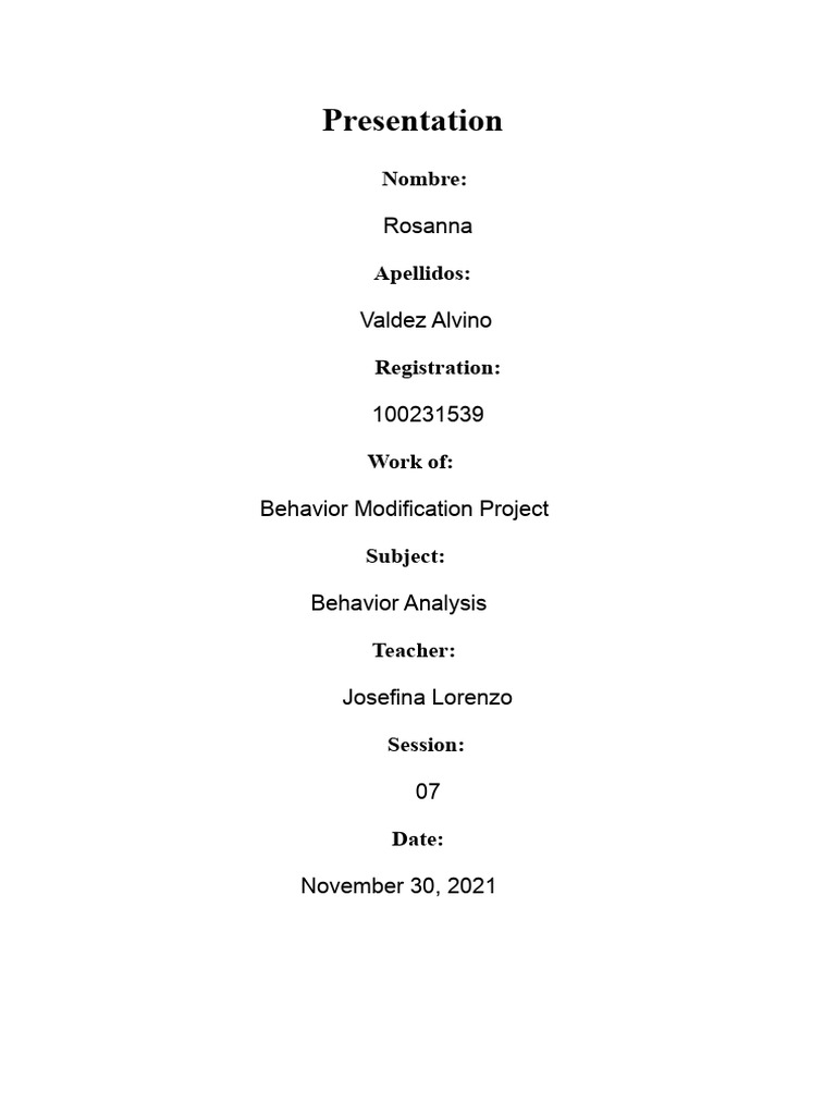 ADHD Behavior Modification Project | PDF | Reinforcement | Attention ...