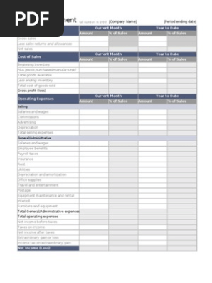 Income Statement 