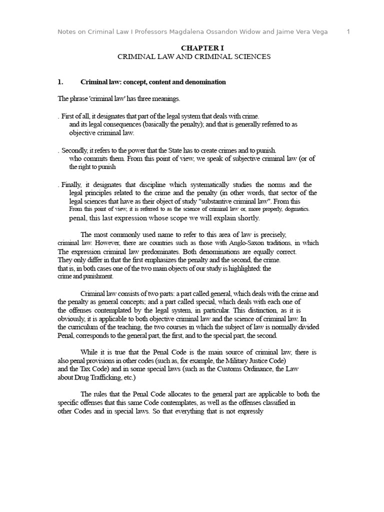 Chapter I - Criminal Law and Criminal Sciences | PDF | Crimes | Crime ...