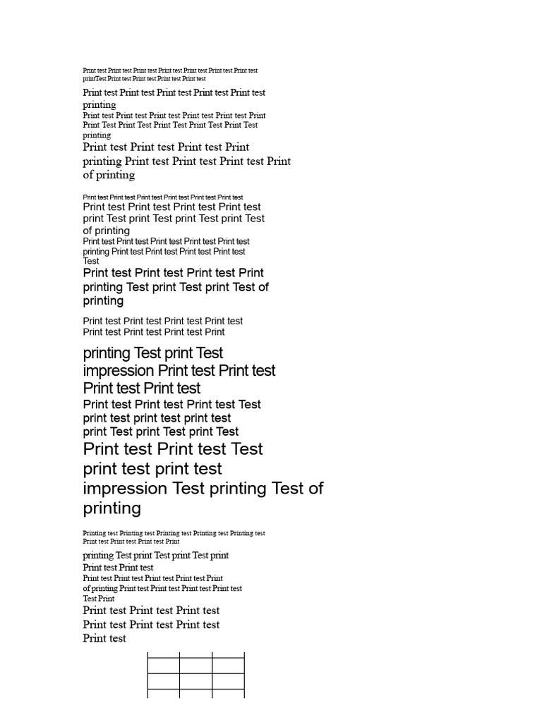 Printing Test Document Overview | PDF