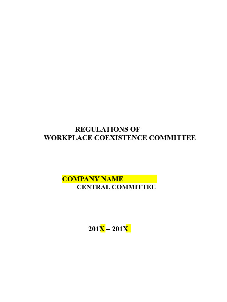 Regulations Format of The Labor Coexistence Committee | PDF | Complaint ...
