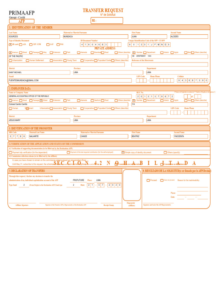 Transfer Request Form PDF | PDF | Identity Document | Social Institutions