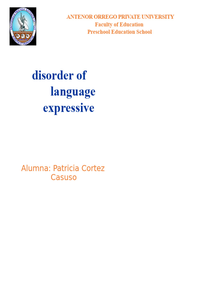 Understanding Expressive Language Disorders | PDF | Mental Disorder ...