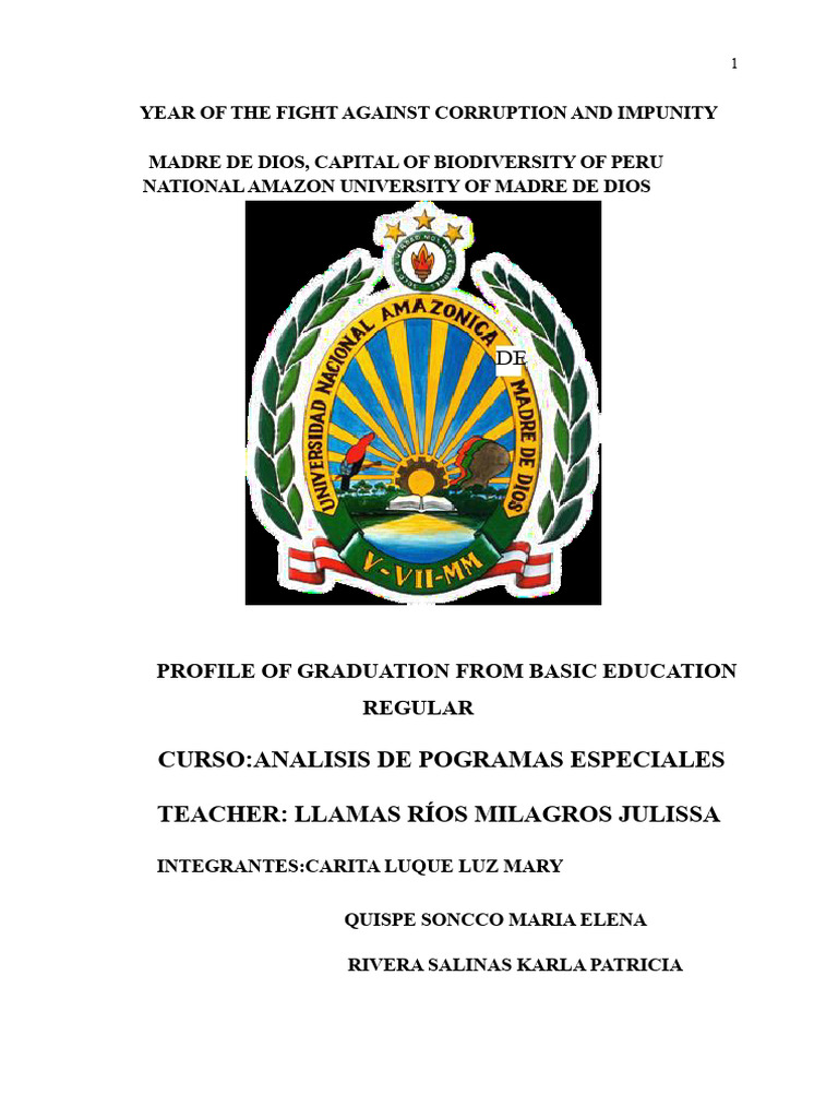 Graduation Profile for Basic Education | PDF | Well Being ...