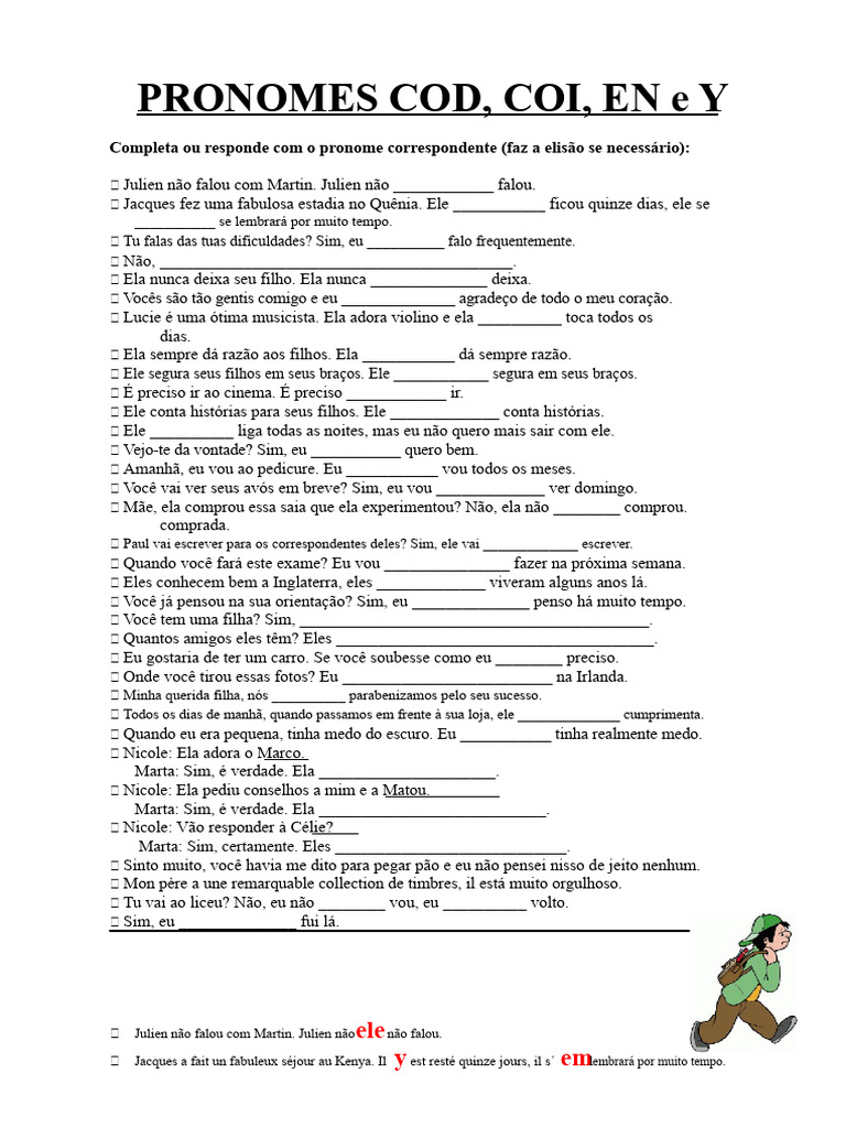 Pronomes COD, COI e Y | PDF
