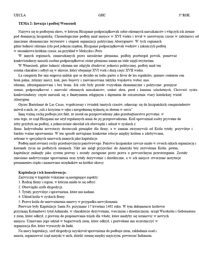 Inwazja i podbój Wenezueli | PDF