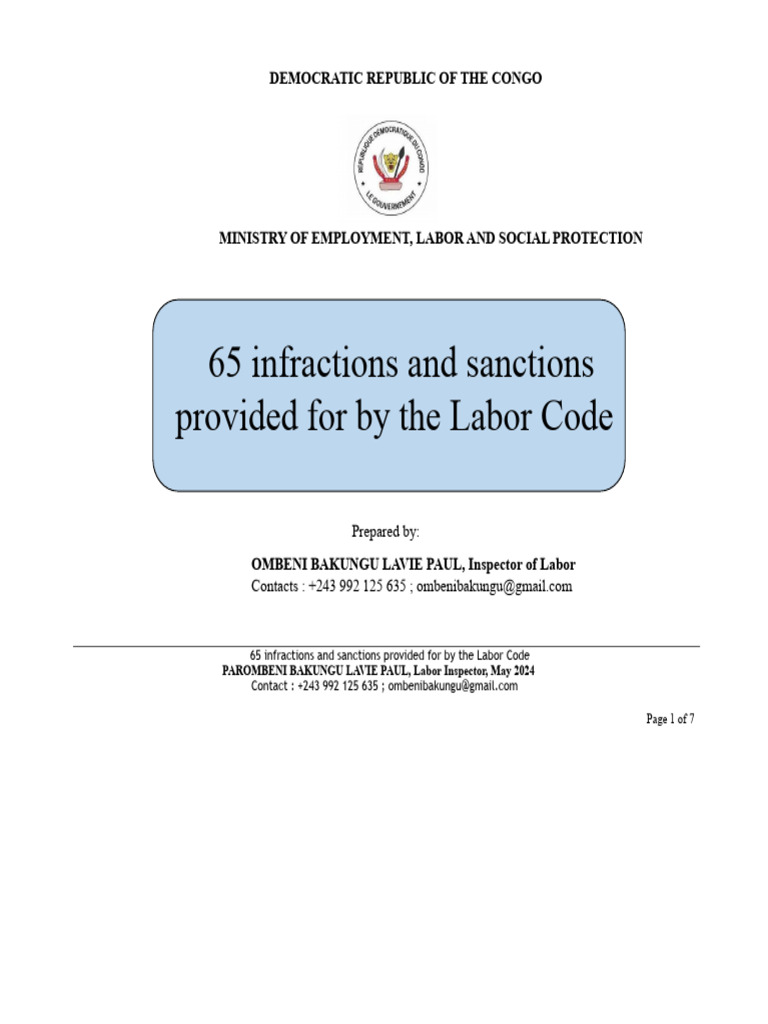 65 Offenses and Penalties provided for by the Labor Code | PDF ...