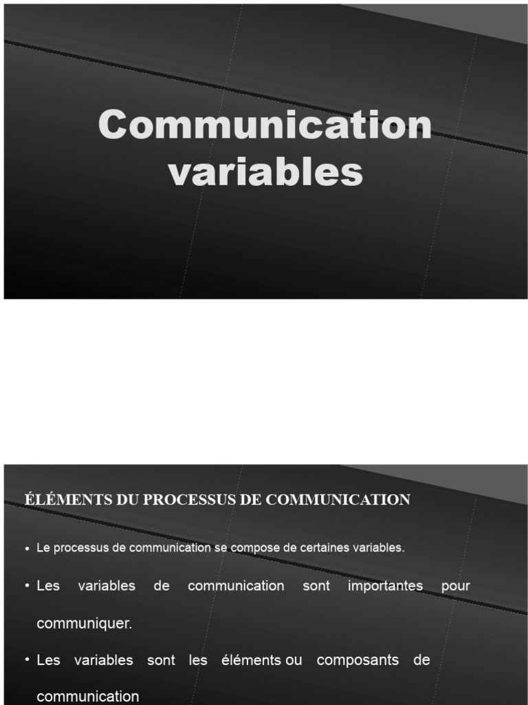 Variables clés du processus de communication | PDF | Cryptage ...