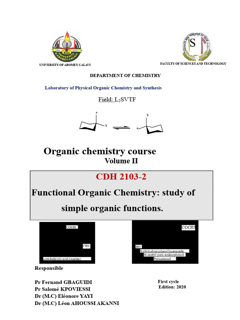 Functional Organic Chemistry Course Overview | PDF | Solvent | Chemical ...