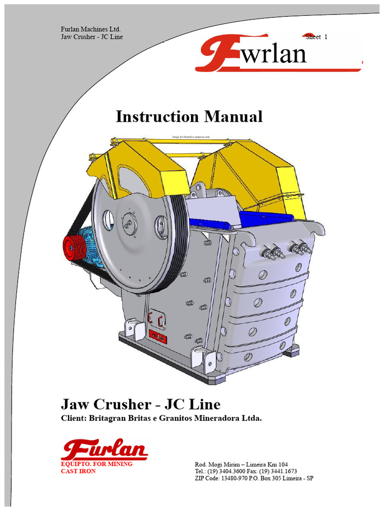 Jaw Crusher JC Line Instruction Manual | PDF | Bearing (Mechanical