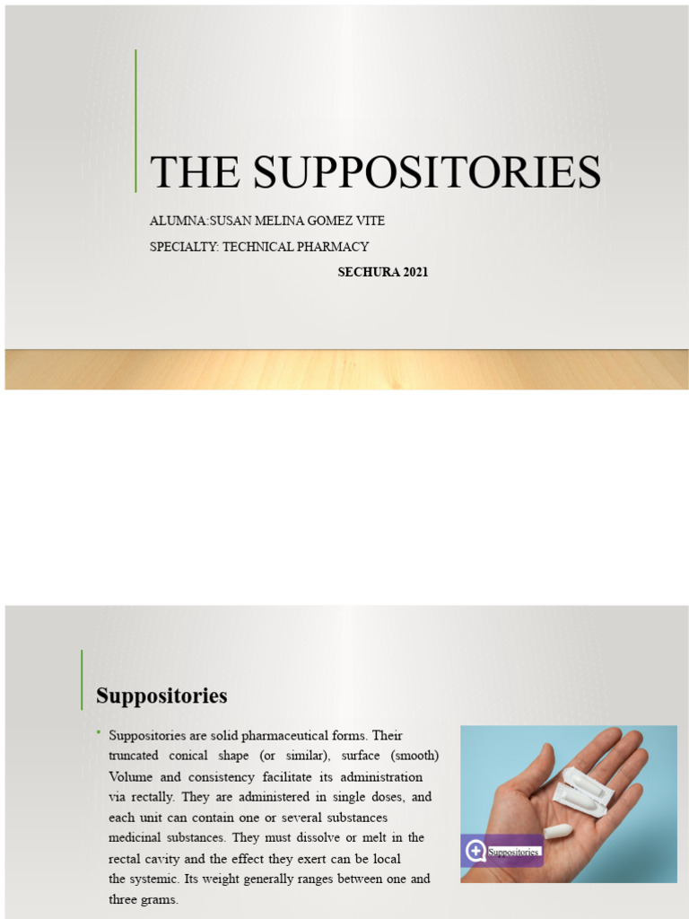 THE SUPPOSITORIES | PDF | Chemical Substances | Chemistry