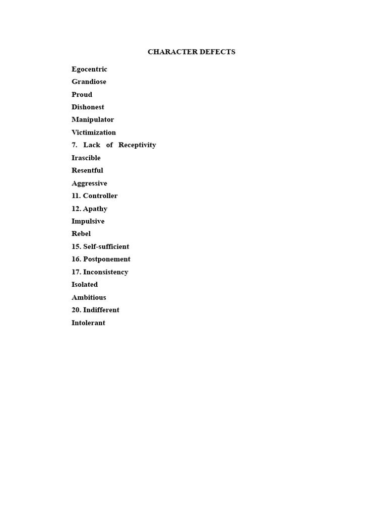 Character Defects and Spiritual Principles | PDF