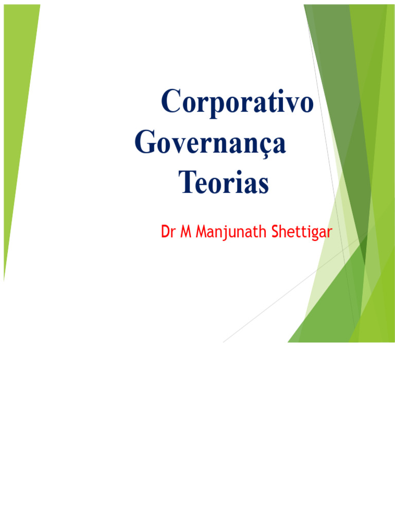 Teorias de Governança Corporativa | PDF | Governança | Corporações
