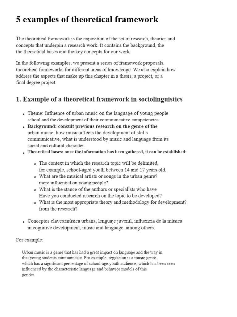5 Theoretical Framework Examples | PDF | Theory | Creativity