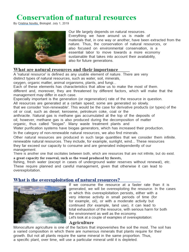 Natural Resources Conservation Guide | PDF | Resource Depletion ...