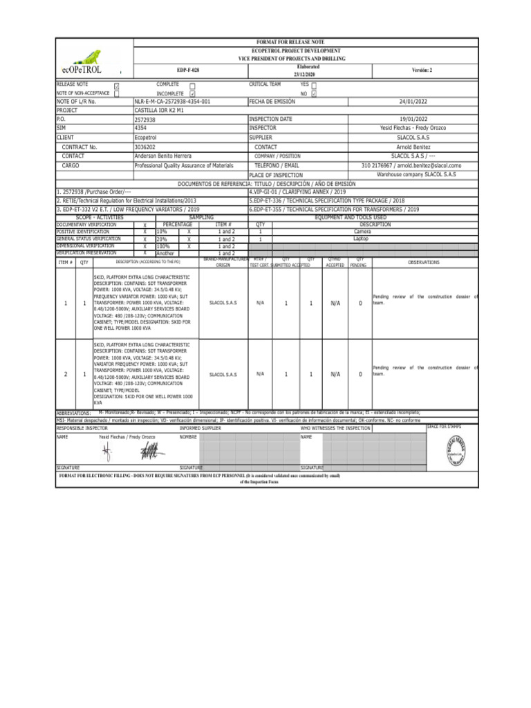 Complete Release Note Critical Team YES Incomplete NO | PDF