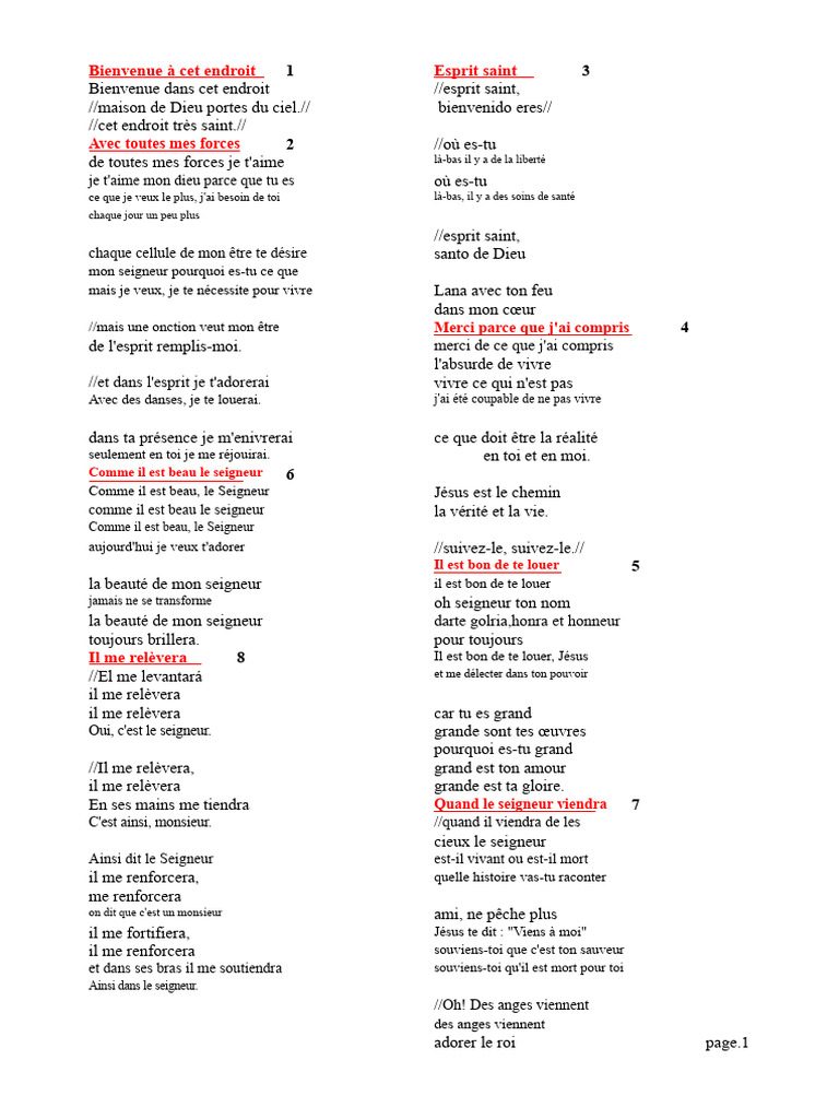 Louanges et Adoration au Seigneur | PDF | Amour | Dieu