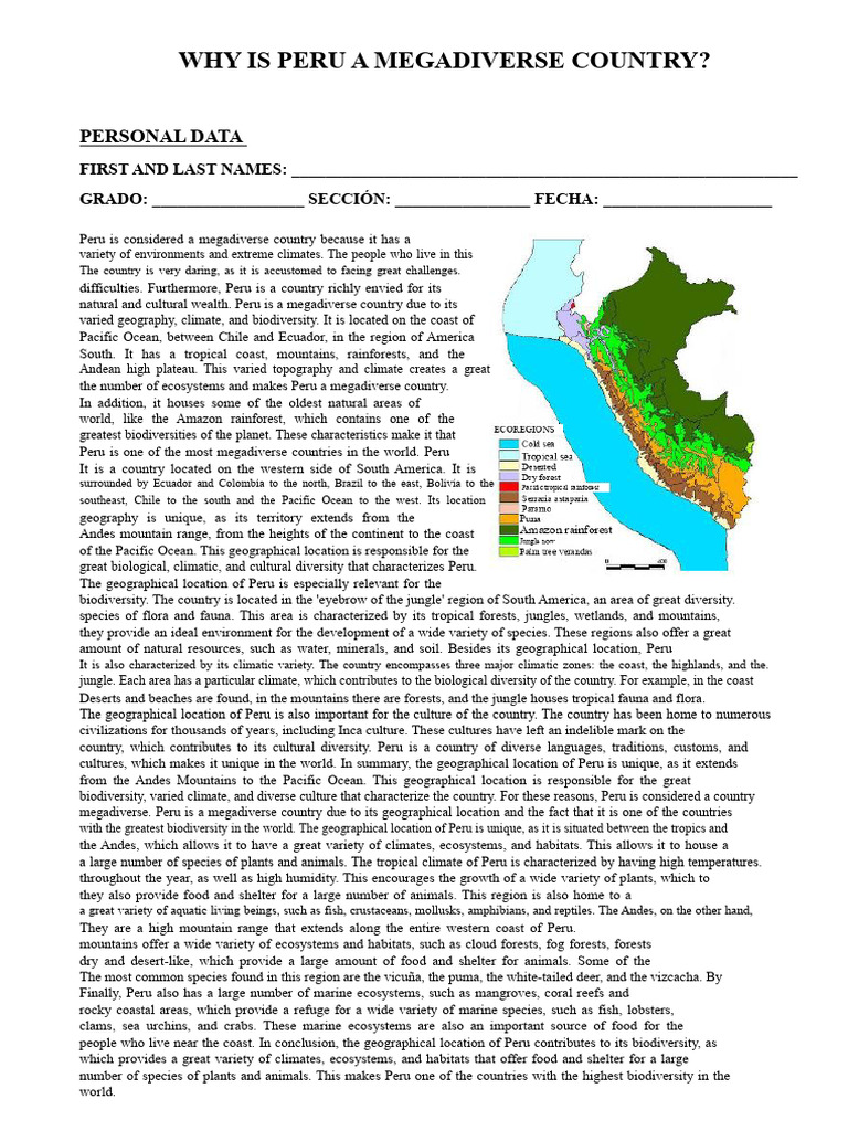 Peru's Megadiversity Explained | PDF | Biodiversity | Peru