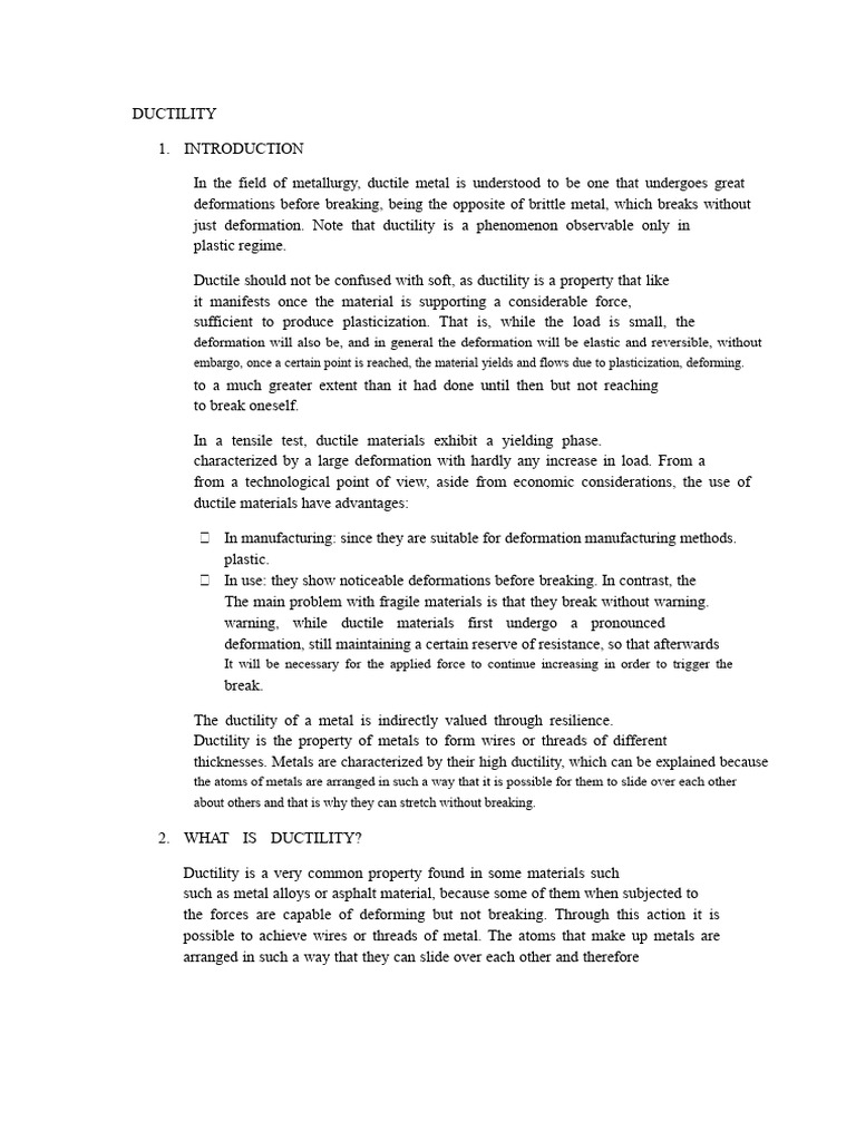 Ductility | PDF | Ductility | Deformation (Engineering)