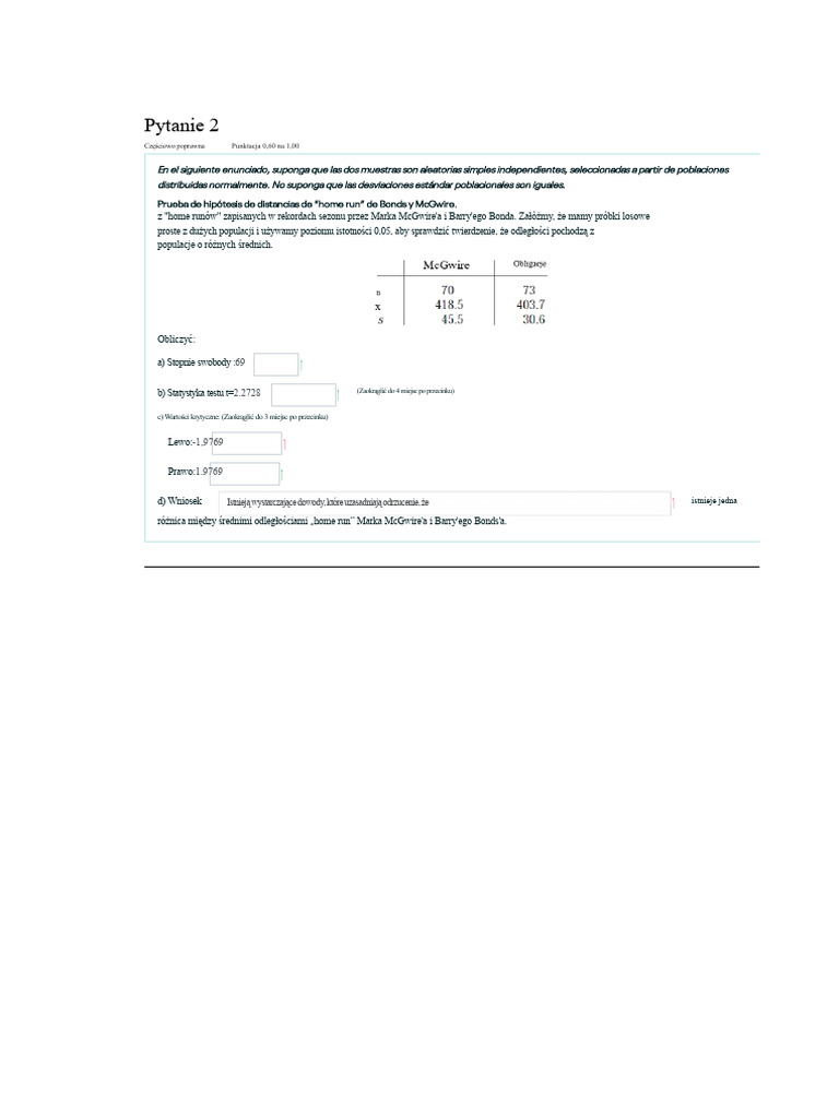 Produkt Akademicki NR 2 Statystyka Stosowana | PDF