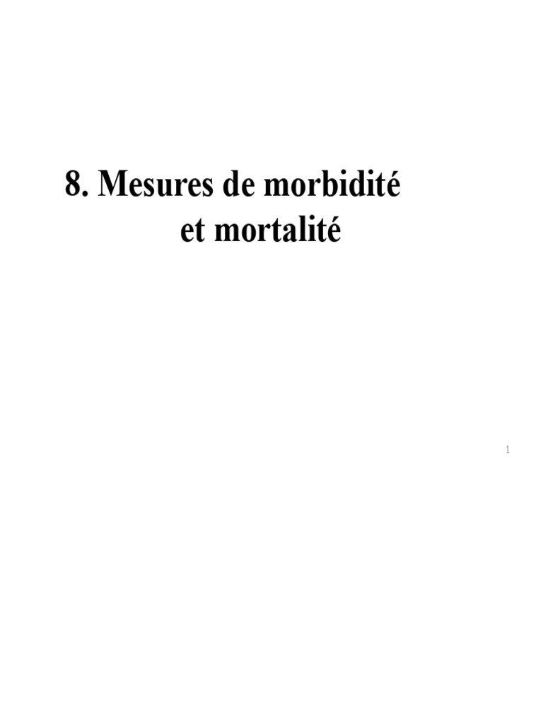 Mesures de morbidité et mortalité en épidémiologie | PDF | Infection ...