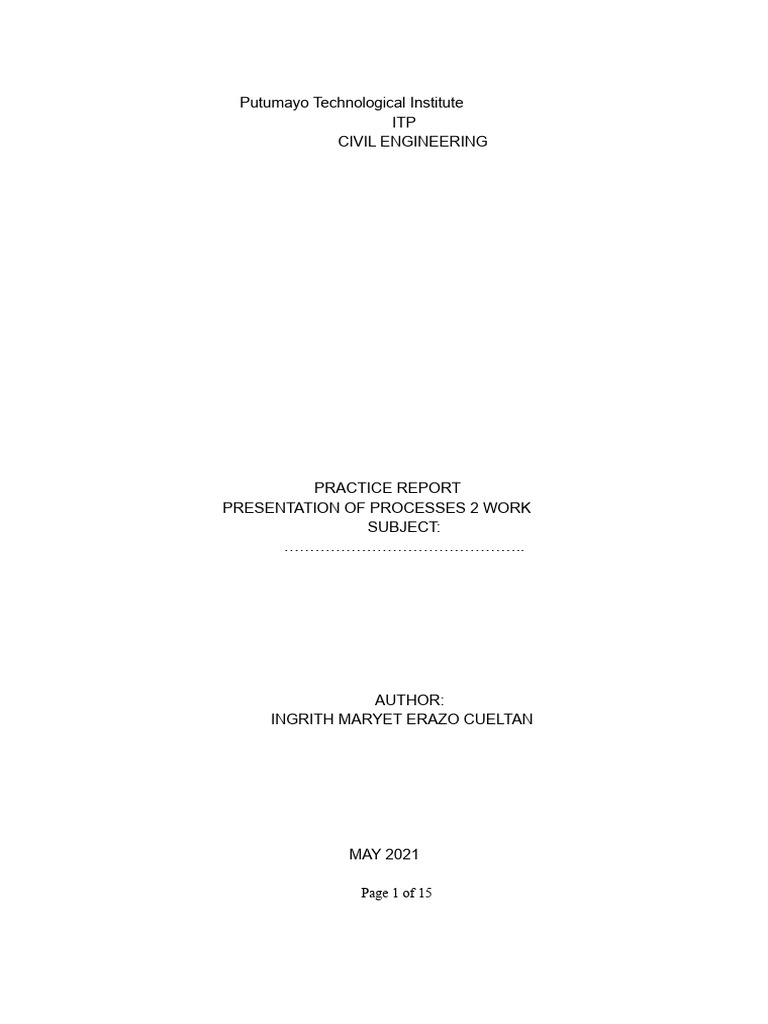 Civil Engineering Practice Report | PDF | Concrete | Cement