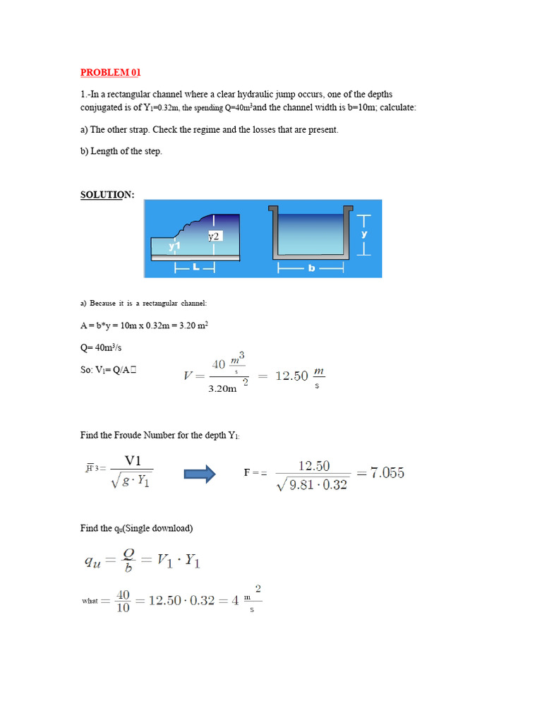 Hydraulic Jump Calculations in Channels | PDF