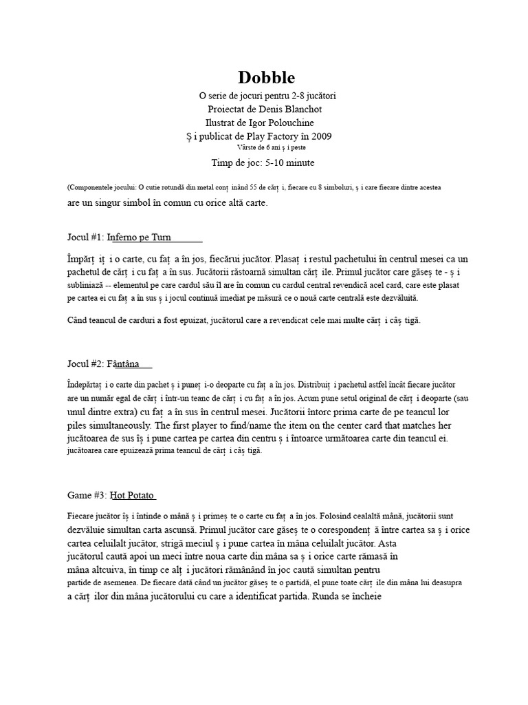 Regulile Dobble | PDF