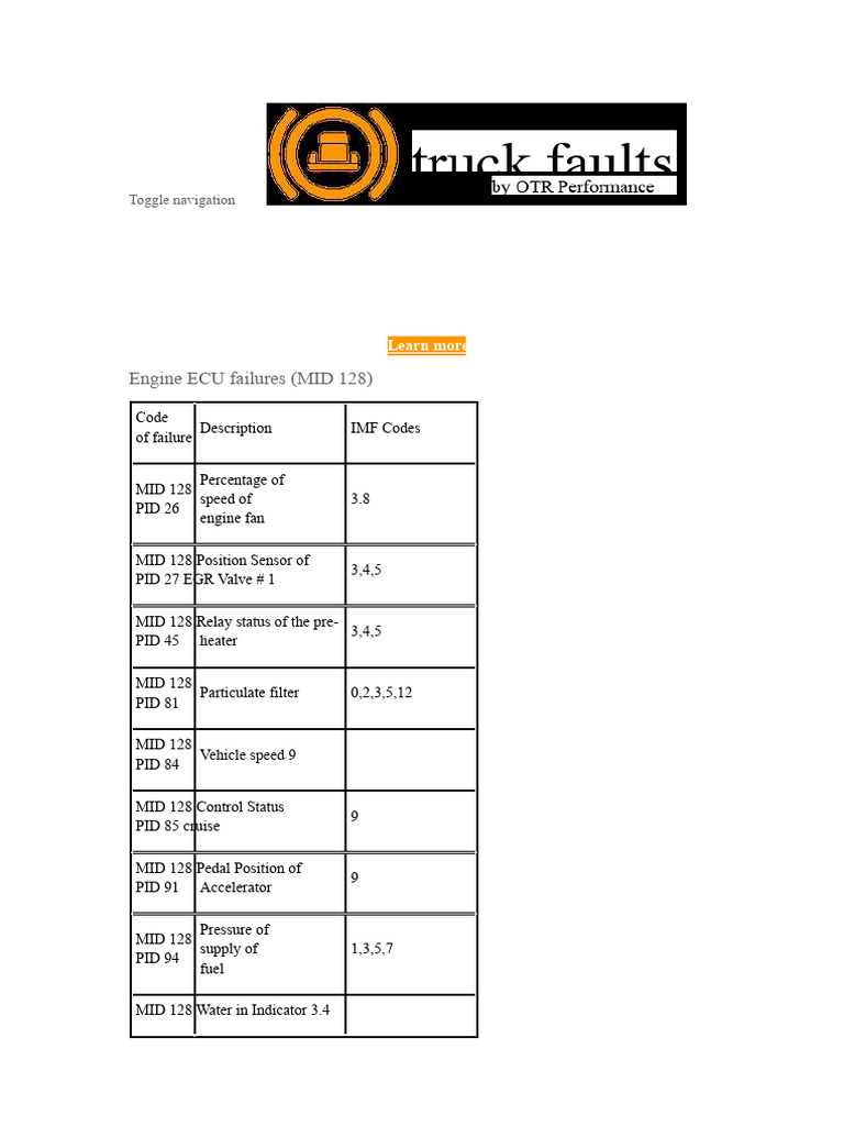Engine ECU Diagnostic Codes Guide | PDF | Anti Lock Braking System | Clutch
