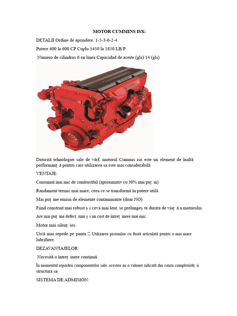 Motor Cummins Isx | PDF