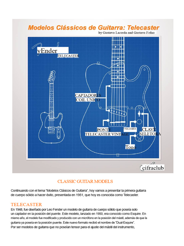 Modelos Clásicos de Guitarra: Telecaster | PDF | Guitarras ...