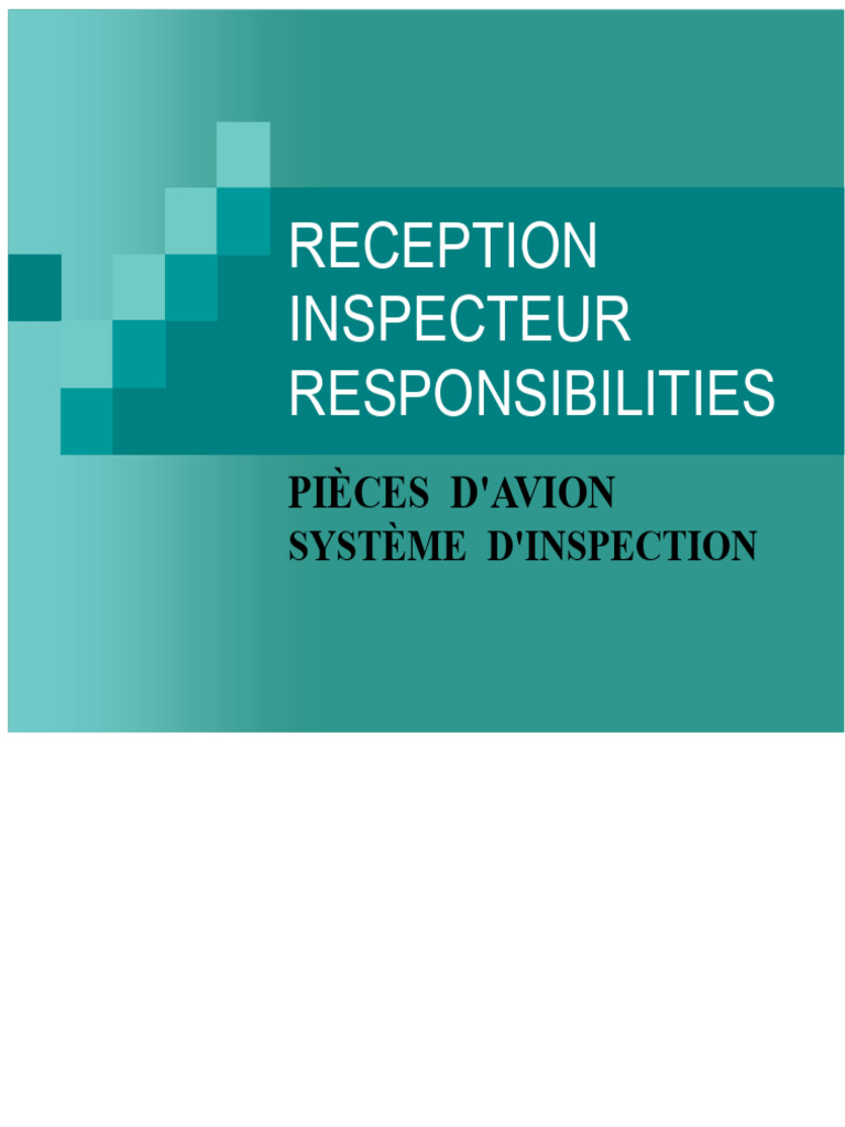 Inspection et Réception de Pièces Aéronautiques | PDF | Calibrage ...