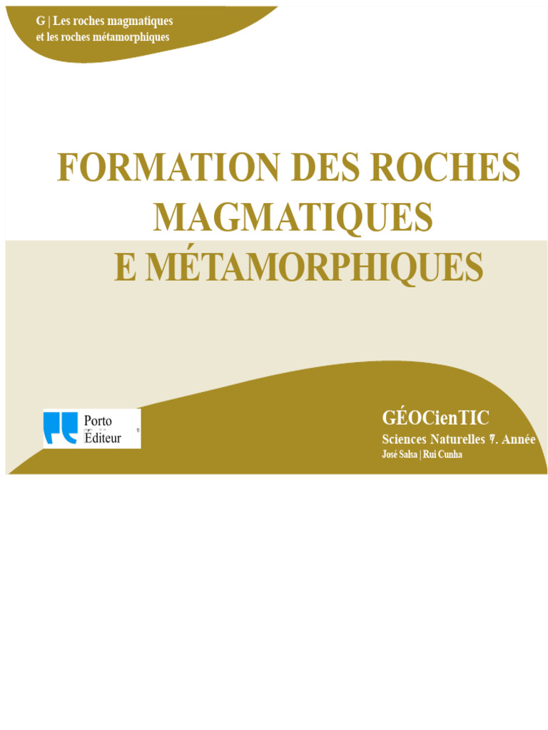 Formation des roches magmatiques et métamorphiques | PDF | Magma ...