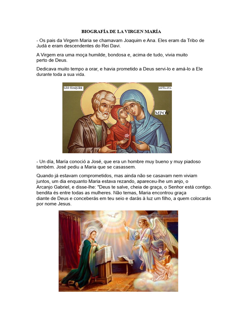 Biografia da Virgem Maria | PDF | Maria, mãe de Jesus | Jesus