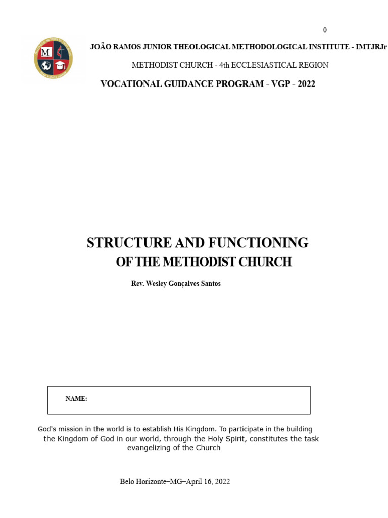 Structure of the Methodist Church 2022 | PDF | Bishop | Deacon
