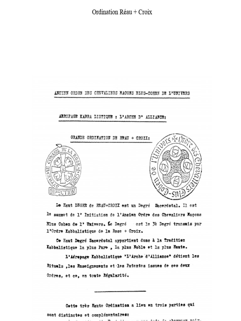 Ordination Réau et Croix | PDF