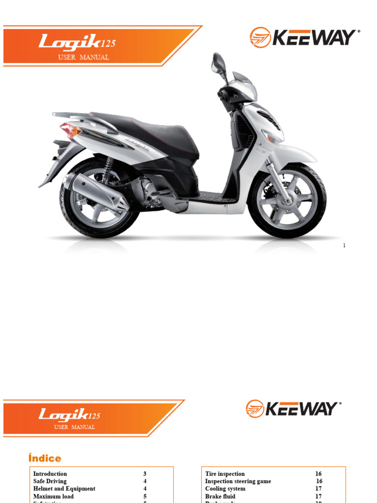 KEEWAY 125 Motorcycle User Manual | PDF | Throttle | Brake