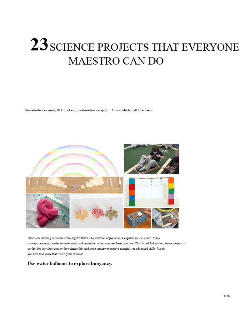 23 Fun 3rd Grade Science Projects | PDF | Water | Science