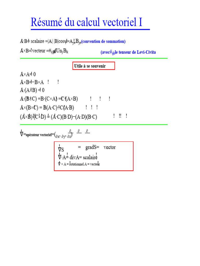 Concepts de calcul vectoriel avancés | PDF | Analyse vectorielle ...