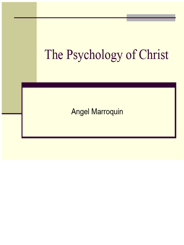 Understanding Christ's Human Psychology | PDF | Jesus | Grace In ...