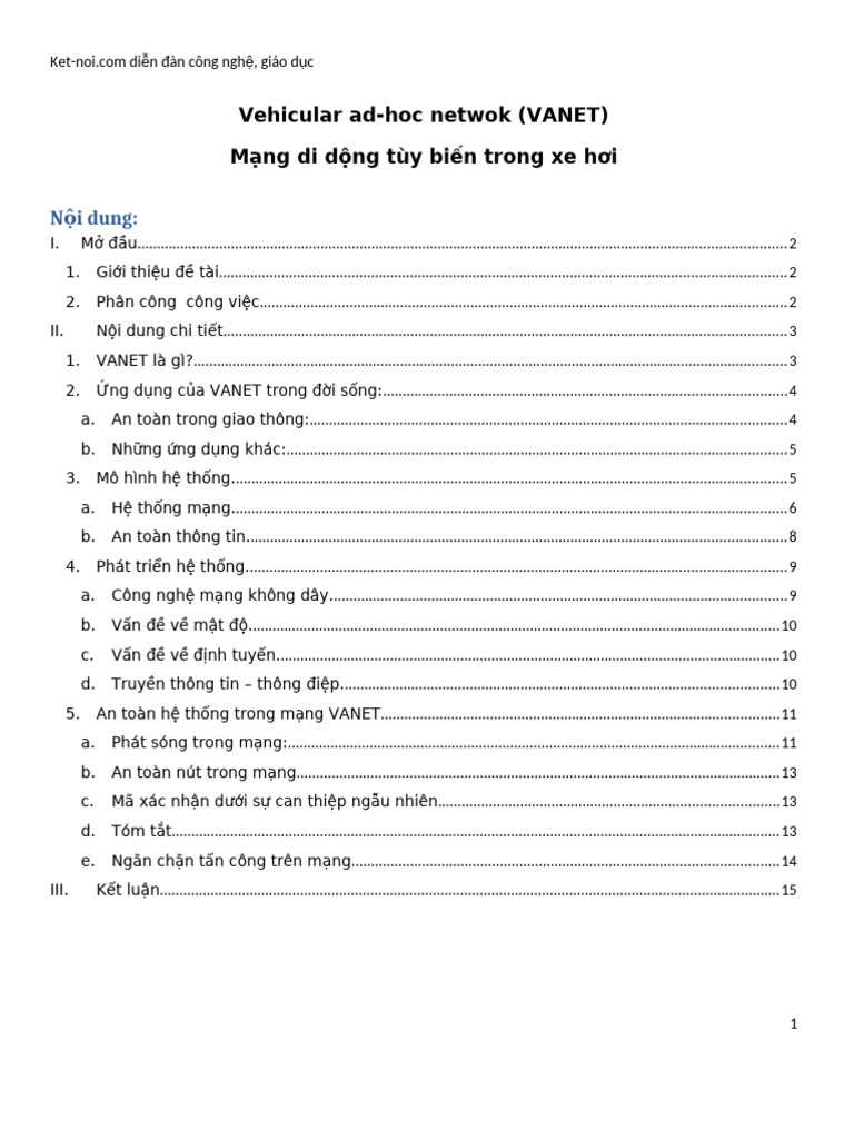 Vehicular Ad Hoc Netwok VANET | PDF